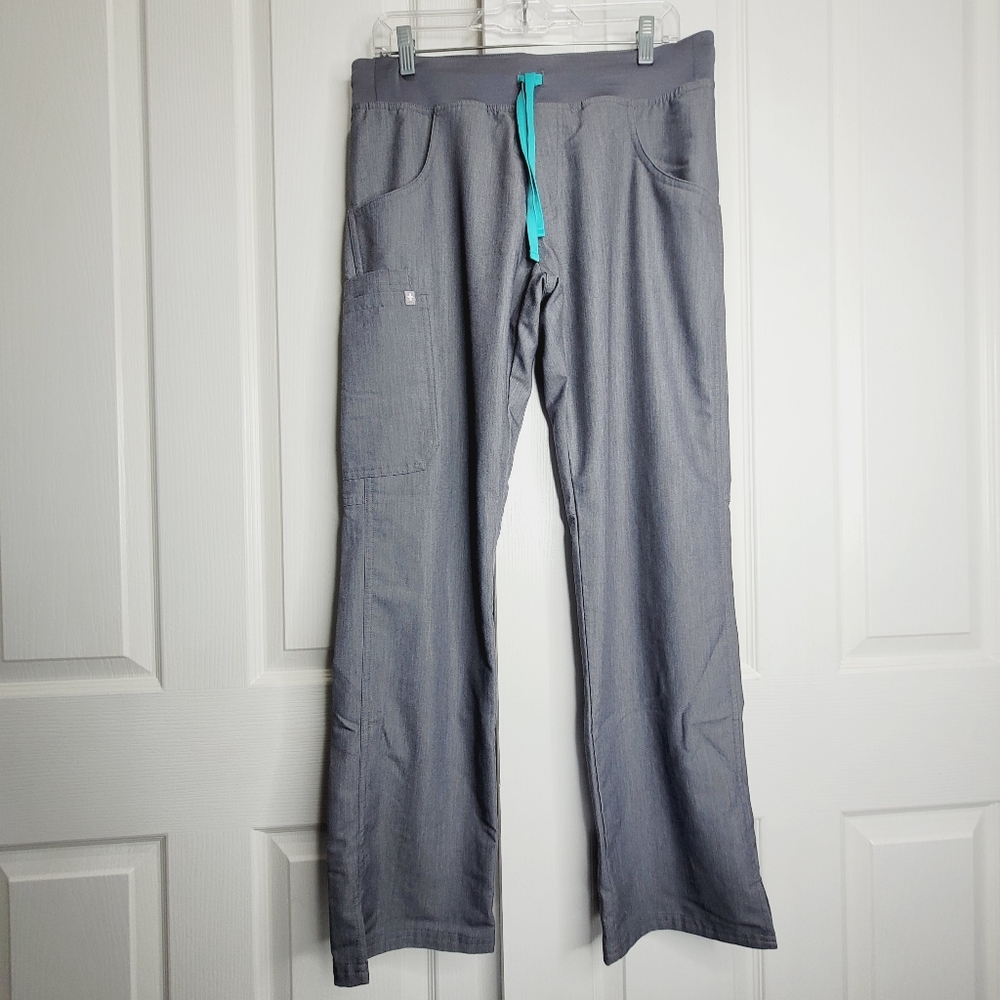 Figs Medium high waisted yola technical collection skinny scrub gray pants 2.0